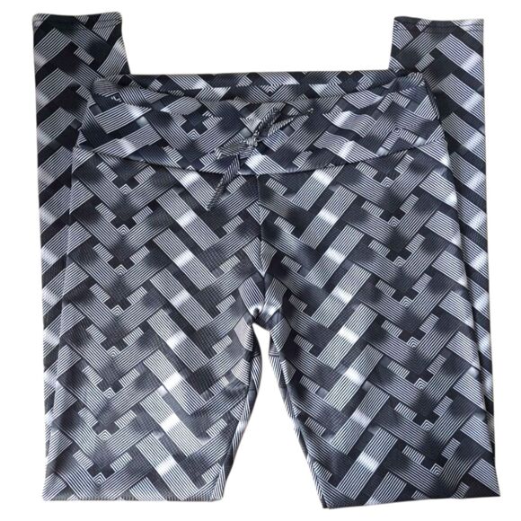 Signatures Gunmetal Gray Basket Weave Athletic Drawstring Leggings Sz L/XL - Picture 7 of 9
